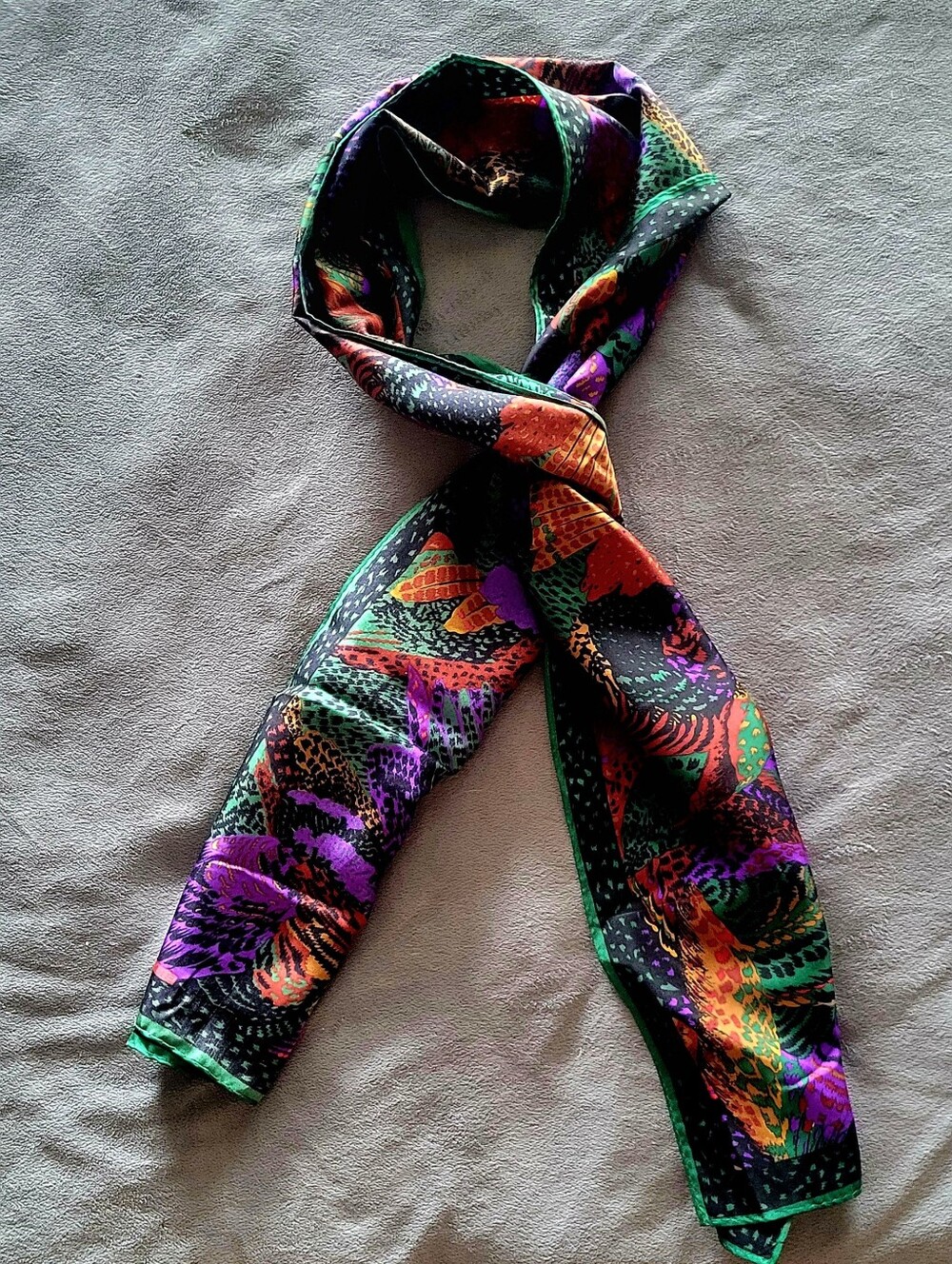 Vintage Silk Ellen Tracy Multi Color Scarf